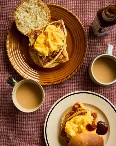 Tattie scones and scrambled eggs, toasted bannocks with honey butter and roast plums – Anna Higham’s big breakfast recipes
