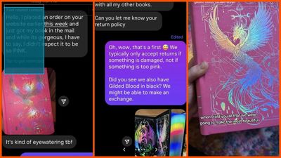 ‘We laughed. We cried’: Reader buys a pink book, deems it too pink and she threatens to dispute the charge with her card, so the author went online