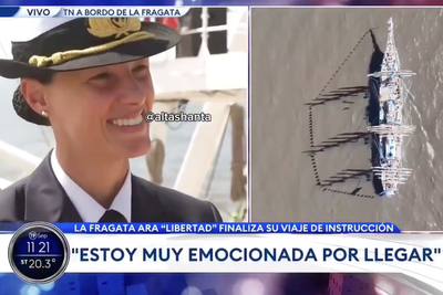 Sailor appears to vanish during live TV interview in Argentina