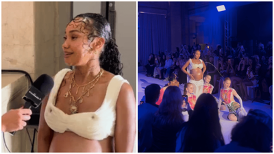 Celebrity Traitors star stuns at London Fashion Week with ‘breast milk’ moment