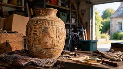 An ancient Egyptian pot sat unnoticed in a Cornwall garage for years; when researchers examined it, its label helped solve a century-old archaeological mystery