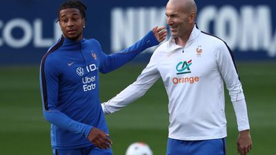France's new coach Zinedine Zidane leads first training session