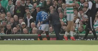 Unseen moment Derek McInnes pulls Rangers star out of Celtic Park crowd