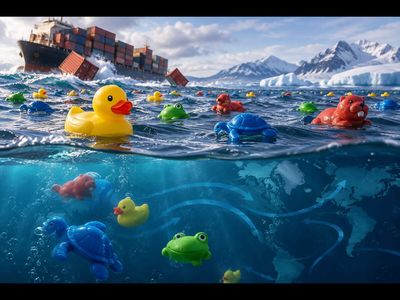 In 1992, a container ship lost 28,800 unsinkable plastic bath toys in the North Pacific, helping oceanographer find oceans' invisible highways from Alaska to Scotland