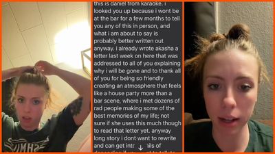 Bartender opens a disturbingly long one-night stand message from a regular. She immediately knows this isn’t normal: ‘never told him anything about myself’