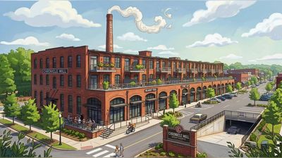 A historic textile mill narrowly escaped demolition; developers preserved its historic elements and transformed the site into a mixed-use development