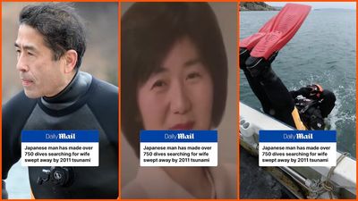 ‘Act of true love’: Japanese man’s wife vanished in the 2011 tsunami. 15 years and 750 dives later, he has never stopped searching beneath the waves