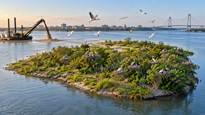 Savannah turned 160,000 cubic yards of dredged sediment into an 8-acre bird island