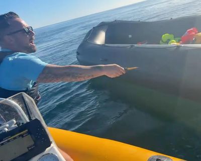 Far-right activist Daniel Thomas slashes dinghy in Channel with blade while rescue worker onboard