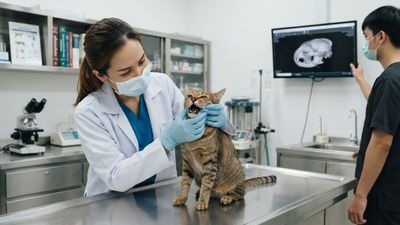 A Cat Couldn't Close Its Mouth After a Suspected High-Rise Fall, and CT Showed Its Jaw Hooked on Its Cheekbone