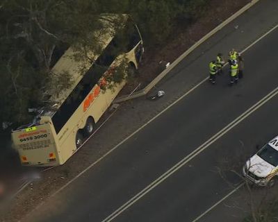 Woman dead and multiple people injured after bus collides with two cars in Victoria