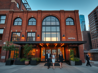 A vacant 1918 dairy factory sat unused for a decade; entrepreneurs Michael Downing and Robert Baum transformed it into a 52-room Chicago boutique hotel