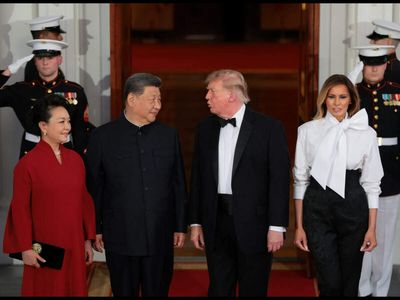 Trump says US-China ties have 'never gotten along better', presents bald eagle statue to Xi Jinping