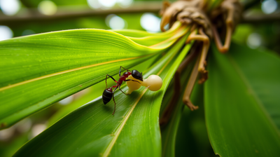 How Weaver Ants Use Their Own Larvae as Silk Glue Guns to Stitch Leaves Into a Nest