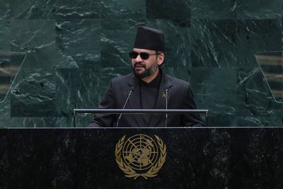 Nepal's leader, at UN, says recent floods serve as a 'warning to the world' about climate change