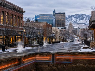 Boise began drilling for geothermal water in the late 1890s; four systems now heat an estimated 7.4 million square feet, including much of downtown