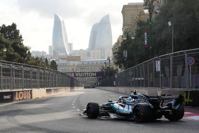George Russell takes emphatic Azerbaijan pole after Kimi Antonelli’s crash