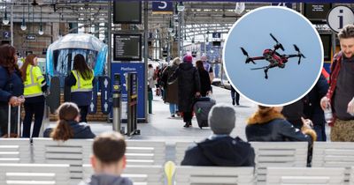 Why are AI drones filming at Scotland's busiest train station?