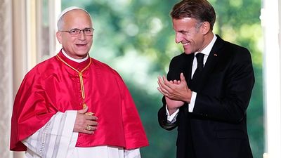 Emmanuel Macron and Pope Leo XIV set out clashing world views at first meeting in France