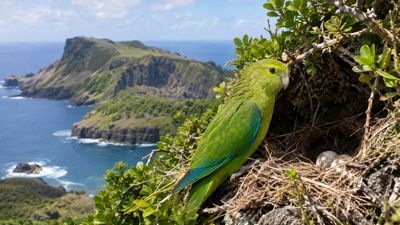 Parakeets Recolonise Raoul: Predator purge brings parrots back; food now limits revival