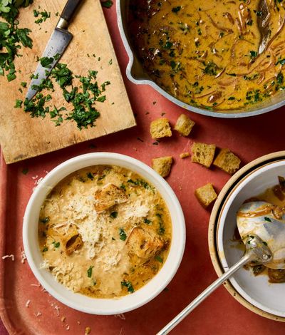 Henry Harris’ vegetarian recipe for French onion and parsley soup
