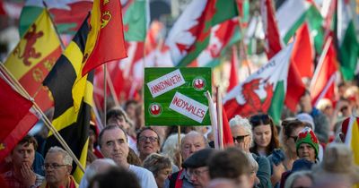 Welsh first minister quotes actor Matthew Rhys at pro-independence rally