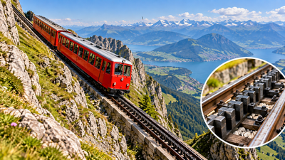 Switzerland opened the Pilatusbahn in 1889, using Eduard Locher's rack system to climb 48% steep