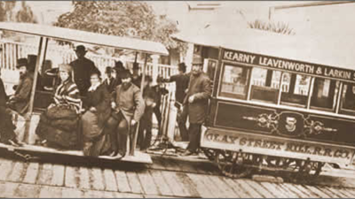 In 1873, Andrew Hallidie tested San Francisco’s first cable car to travel steep hills