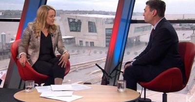 Laura Kuenssberg forced to address loud protest as she interviews Andy Burnham