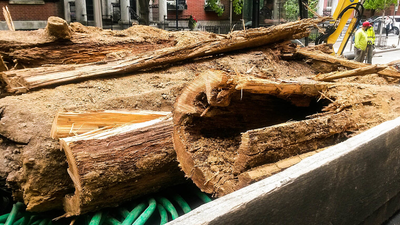 Philadelphia unearths 1812 wooden water mains beneath Spruce Street, revealing an early network