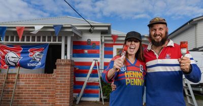 Knights fans paint the town red and blue as grand final hysteria takes hold