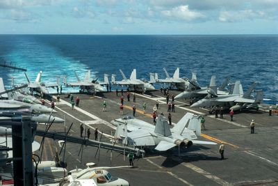 Aviators eject into sea and four sailors are injured in dramatic USS Eisenhower crash