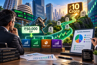 Can a Rs 50,000 monthly SIP build a Rs 10 crore corpus in 23 years? Expert suggests portfolio changes