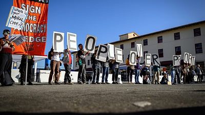 ‘Let workers have a say’: Protesters target OpenAI conference