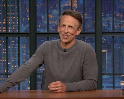 Seth Meyers on Trump canceling $1bn in federal funds: ‘Is he adding a waterslide to the reflecting pool?’