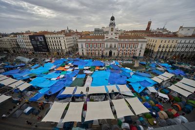 Photos of Madrid protests after an 87-year-old woman’s eviction from her longtime home
