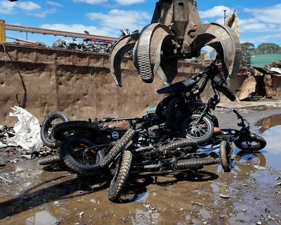 ‘Where illegal ebikes go to die’: first bikes seized under new laws in NSW crushed