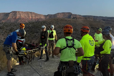 Father rappelling down canyon with toddler fighting for life after 80-foot fall