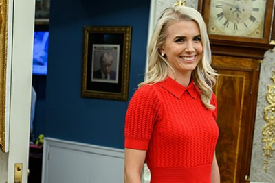 Natalie Harp Draws Attention Behind Trump During $15bn Steel Announcement