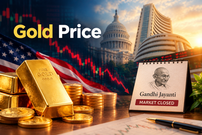 Gold price today: Precious metal slips ahead of US Jobs data; MCX closed for Gandhi Jayanti