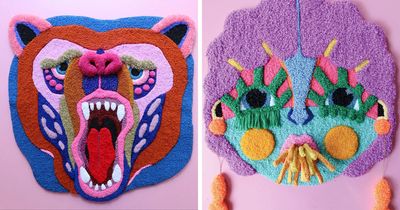 21 Mesmerizing Tufted Creations By Ina Dyreborg, Where Wild Faces Emerge From Color