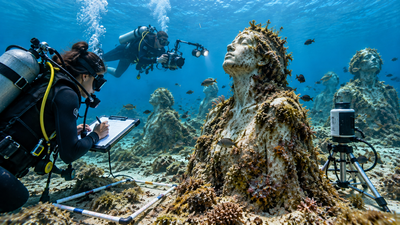 Italy’s underwater marble sculptures are becoming small artificial reef habitats, study finds
