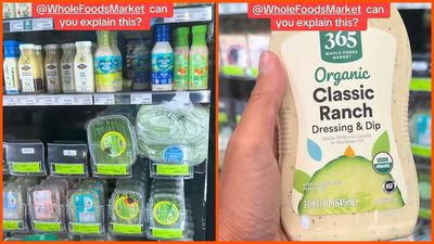California woman reads the label on Whole Foods ranch dressing. Then she instantly flips the bottle and spots the problem: ‘little confused’