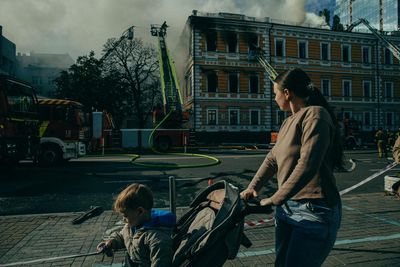 ‘The enemy is tearing our city apart’: terror in Kyiv as Russia ramps up attacks