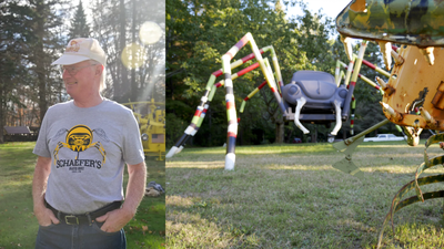 Pennsylvania man turns old car parts into giant yard sculptures
