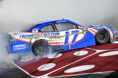 Corey Day prevails in jaw-dropping battle for NASCAR O'Reilly win at Las Vegas