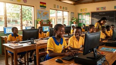 UK firm donated computers to a school in Ghana that later achieved the country's top results