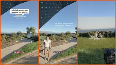 A videographer was getting ready to film a proposal. Then a woman interrupted: ‘Go back to Mexico’