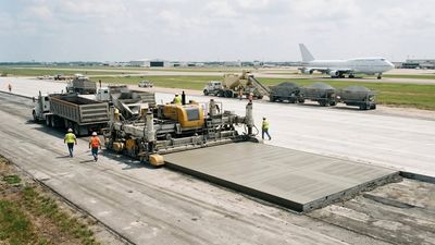 Houston Runway 15R-33L Project: Ternary concrete mix halves cement use; strength grows over time