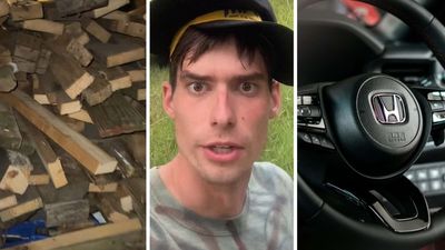 Man Picks Up 1,000 Pounds Of Wood—Then He Fits It In His Honda Fit: ‘Don’t Hit The Bakes Too Hard’